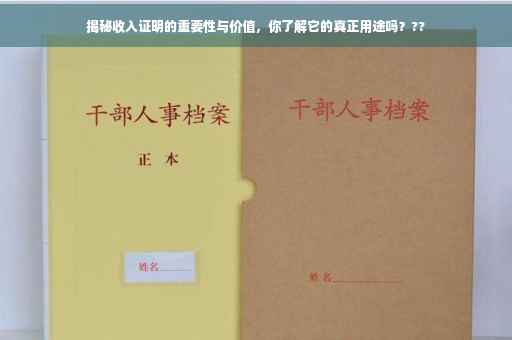 揭秘收入证明的重要性与价值，你了解它的真正用途吗？??