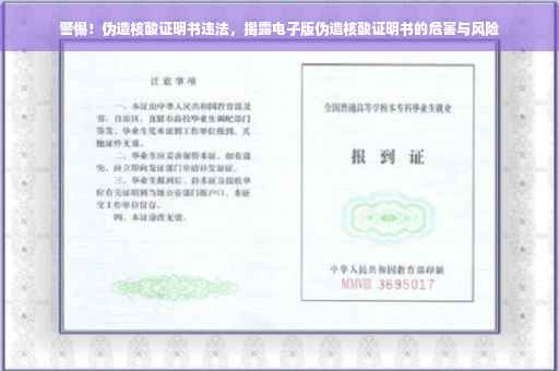 警惕！伪造核酸证明书违法，揭露电子版伪造核酸证明书的危害与风险
