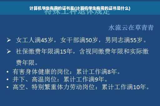 计算机学生有用的证书是(计算机学生有用的证书是什么)