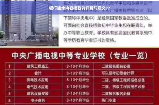 银行流水内容摘取的详解与意义??
