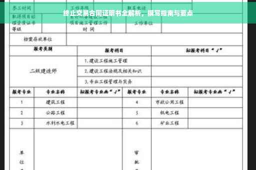 终止交易合同证明书全解析，撰写指南与要点