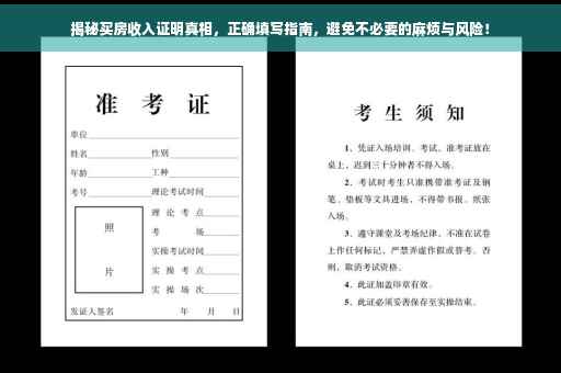 揭秘买房收入证明真相，正确填写指南，避免不必要的麻烦与风险！