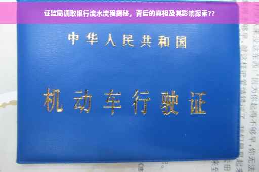 证监局调取银行流水流程揭秘，背后的真相及其影响探索??