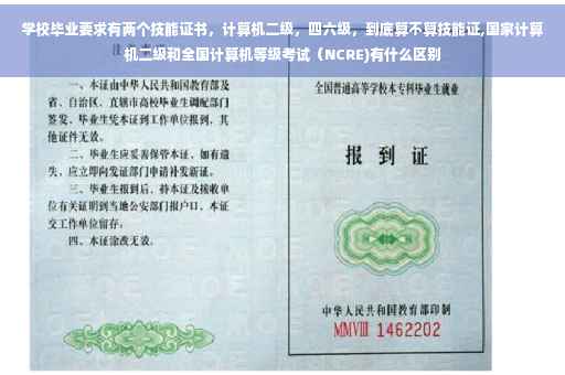 学校毕业要求有两个技能证书，计算机二级，四六级，到底算不算技能证,国家计算机二级和全国计算机等级考试（NCRE)有什么区别