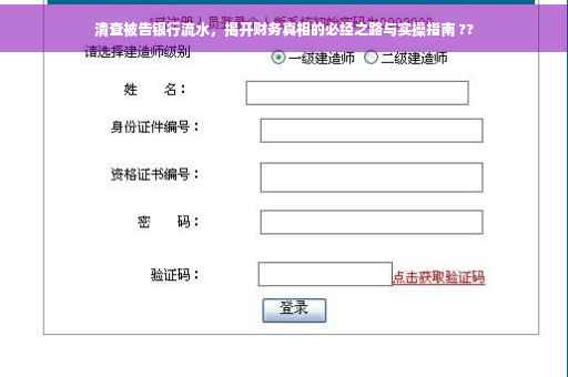 清查被告银行流水，揭开财务真相的必经之路与实操指南 ??