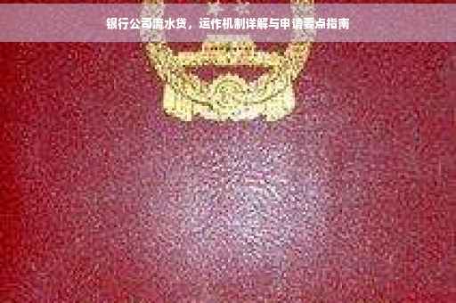 银行公司流水贷，运作机制详解与申请要点指南