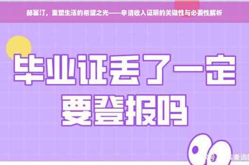 赫塞汀，重塑生活的希望之光——申请收入证明的关键性与必要性解析