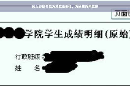 收入证明开具方及其重要性，方法与作用解析