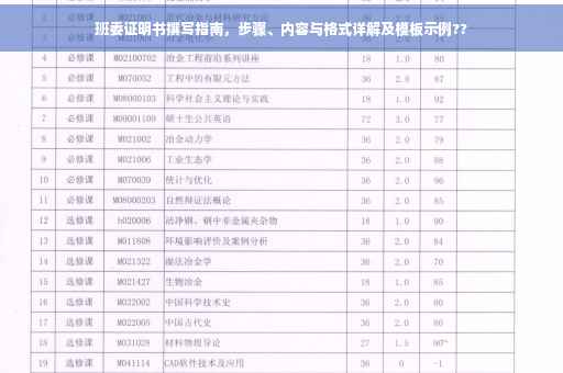 班委证明书撰写指南，步骤、内容与格式详解及模板示例??
