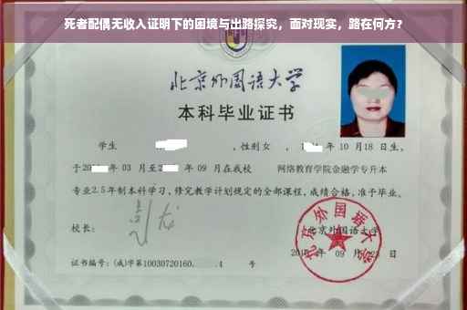 死者配偶无收入证明下的困境与出路探究，面对现实，路在何方？
