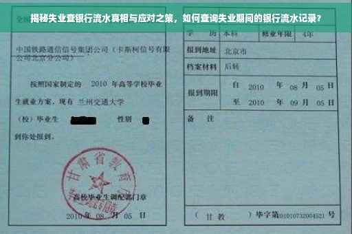 揭秘失业查银行流水真相与应对之策，如何查询失业期间的银行流水记录？