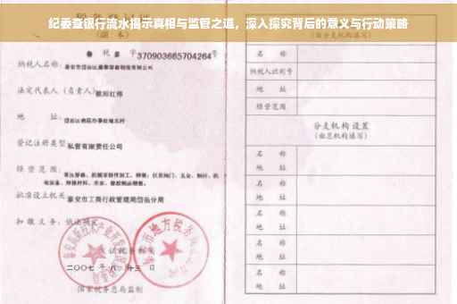 纪委查银行流水揭示真相与监管之道，深入探究背后的意义与行动策略