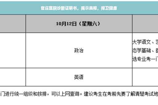 官庄医院诊断证明书，揭示真相，捍卫健康