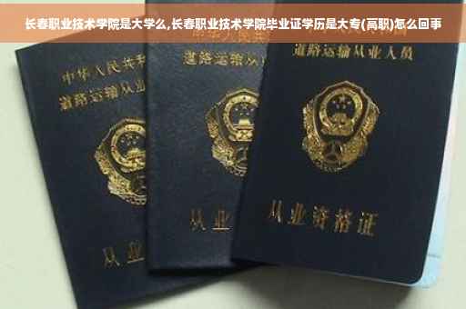长春职业技术学院是大学么,长春职业技术学院毕业证学历是大专(高职)怎么回事