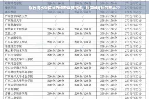 银行流水短信图的秘密真相揭秘，短信图背后的故事??
