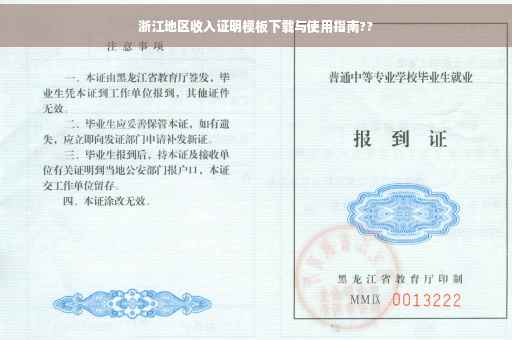 浙江地区收入证明模板下载与使用指南??