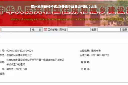 贵州准考证号格式,正安职中毕业证书图片大全