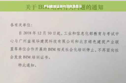 产科疾病证明书范例及图示