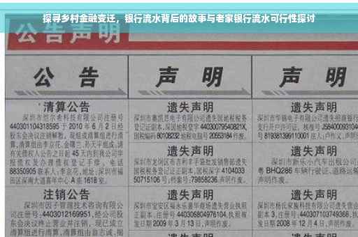 探寻乡村金融变迁，银行流水背后的故事与老家银行流水可行性探讨