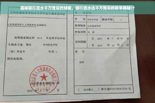 揭秘银行流水千万背后的秘密，银行流水达千万背后的故事揭秘??