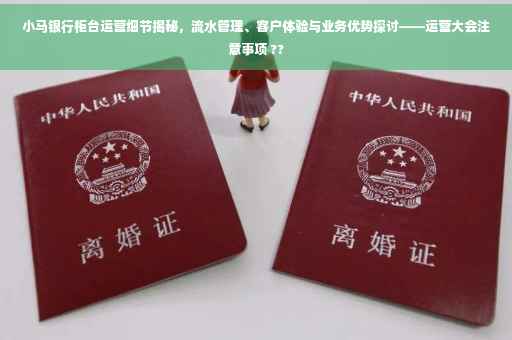 小马银行柜台运营细节揭秘，流水管理、客户体验与业务优势探讨——运营大会注意事项 ??