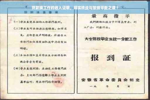 贷款换工作的收入证明，现实挑战与策略平衡之道 ?