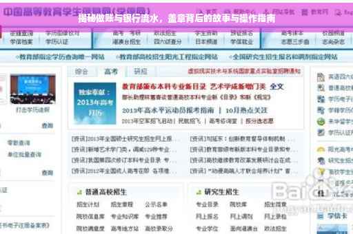 揭秘做账与银行流水，盖章背后的故事与操作指南