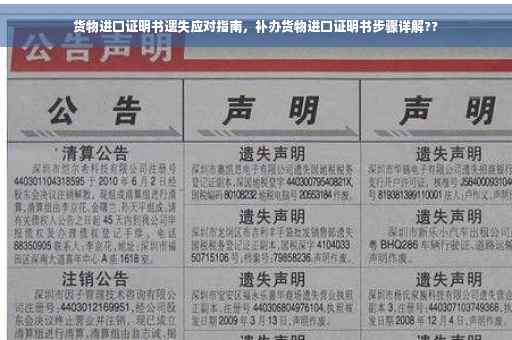 货物进口证明书遗失应对指南，补办货物进口证明书步骤详解??