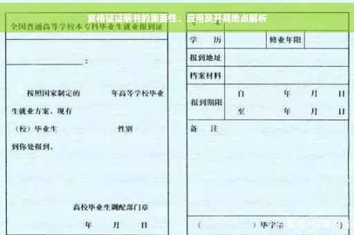 资格证证明书的重要性、应用及开具地点解析