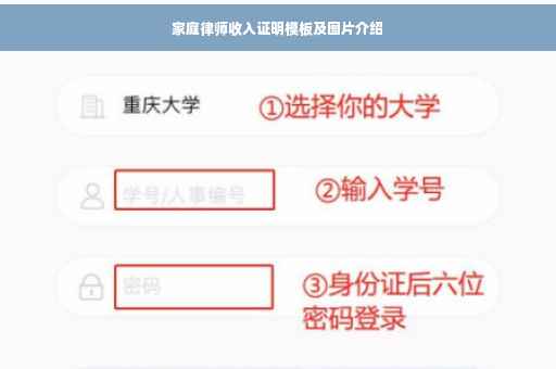 家庭律师收入证明模板及图片介绍