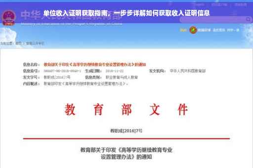 单位收入证明获取指南，一步步详解如何获取收入证明信息