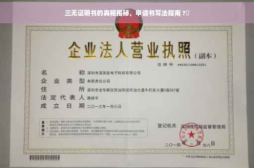 三无证明书的真相揭秘，申请书写法指南 ?✨