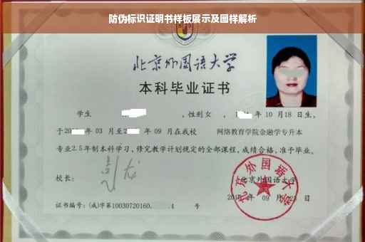 防伪标识证明书样板展示及图样解析