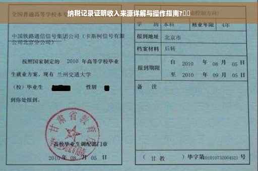 纳税记录证明收入来源详解与操作指南?⚡️