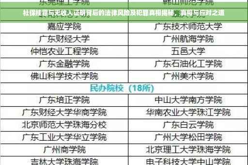 社保挂靠与无收入证明背后的法律风险及犯罪真相揭秘，真相与应对之道