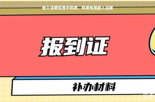 收入证明仅用于购房，购房专用收入证明