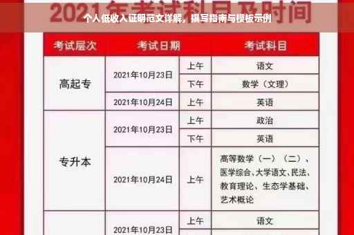 个人低收入证明范文详解，撰写指南与模板示例