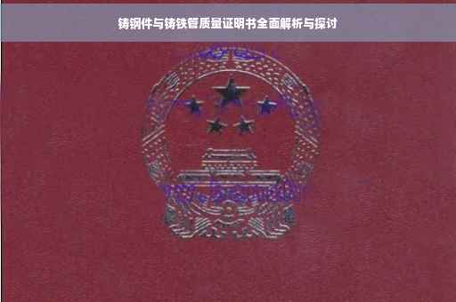 铸钢件与铸铁管质量证明书全面解析与探讨