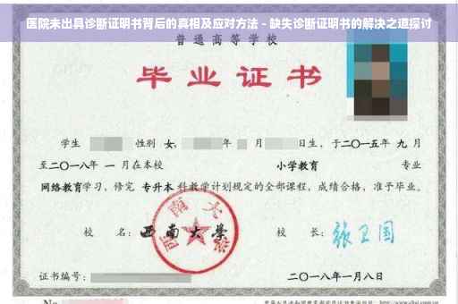 医院未出具诊断证明书背后的真相及应对方法 - 缺失诊断证明书的解决之道探讨