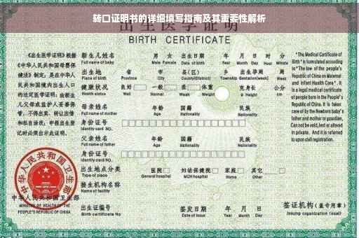 转口证明书的详细填写指南及其重要性解析