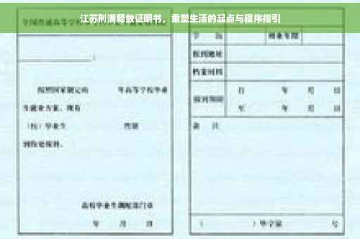 江苏刑满释放证明书，重塑生活的起点与程序指引