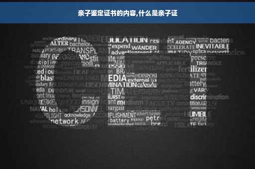 亲子鉴定证书的内容,什么是亲子证