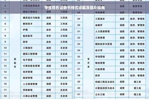 学生姓名证明书格式详解及图片指南