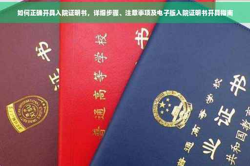 如何正确开具入院证明书，详细步骤、注意事项及电子版入院证明书开具指南