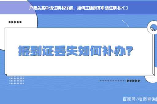 户籍关系申请证明书详解，如何正确撰写申请证明书?⚡️