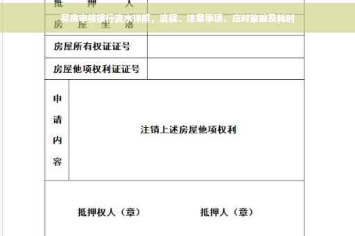买房审核银行流水详解，流程、注意事项、应对策略及耗时