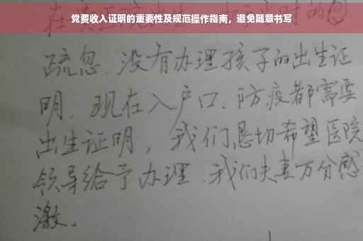 党费收入证明的重要性及规范操作指南，避免随意书写