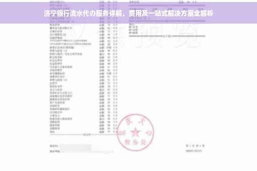 济宁银行流水代办服务详解，费用及一站式解决方案全解析
