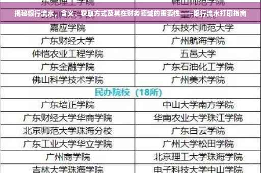 揭秘银行流水，含义、获取方式及其在财务领域的重要性——银行流水打印指南