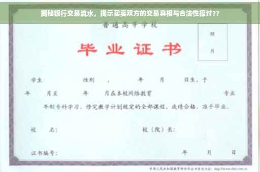 揭秘银行交易流水，揭示买卖双方的交易真相与合法性探讨??
